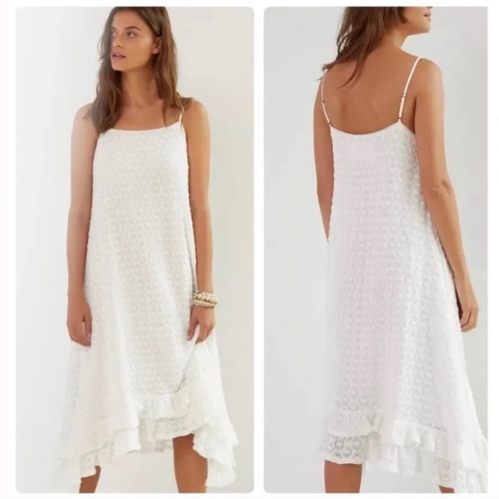 Anthropologie Crochet Spaghetti Strap Midi Dress XS